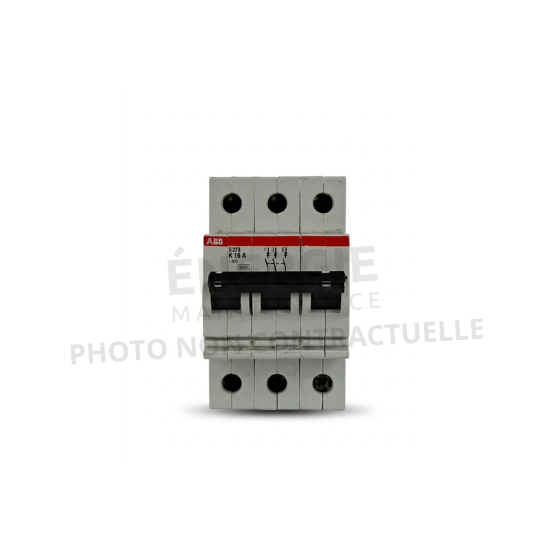 Disjoncteur tripolaire ABB S273 K16A - 16 A, courbe K